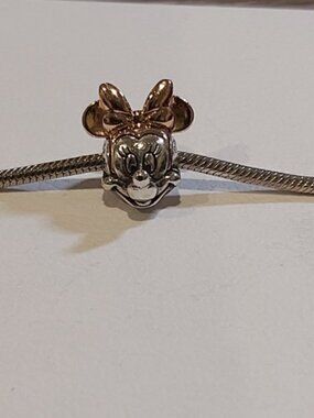 Auth PANDORA ESSENCE *RETIRED* Disney Minnie SS & 14k Rose Gold-plated 787504